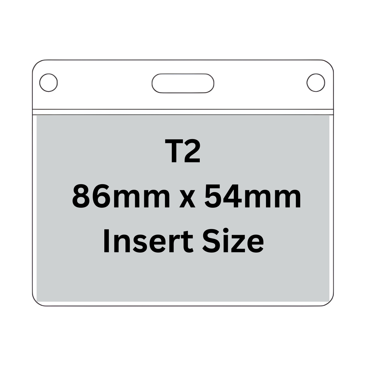 T2- credit card size- 86mm x 54mm