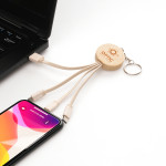 Round Bamboo & Wheat Straw Charger Keyring