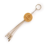 Round Bamboo & Wheat Straw Charger Keyring