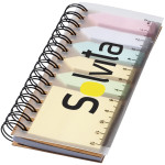 Spinner spiral notebook with coloured sticky notes