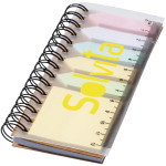 Spinner spiral notebook with coloured sticky notes