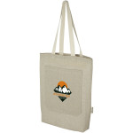 Pheebs 150 g/m² recycled cotton tote bag with front pocket 9L