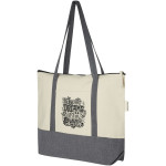 Repose 320 g/m² recycled cotton zippered tote bag 10L