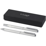 Lucetto recycled aluminium ballpoint and rollerball pen gift set